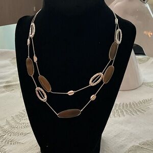 Elegant Brown and Silver Women's Necklace